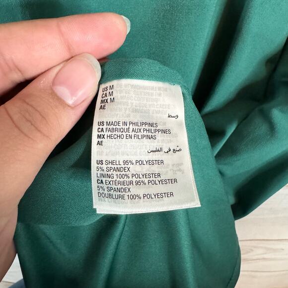 JM Collection Green Long Sleeve Zipper Front Midi Dress Size Medium - Picture 5 of 6